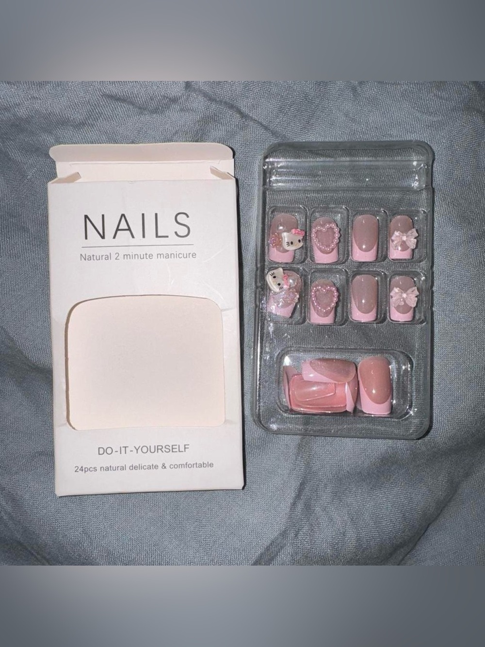 Hello kitty Pink Press-On Nail Set with 3D Accents